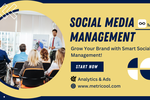 Navy & Yellow Modern Digital Marketing Course Banner Landscape